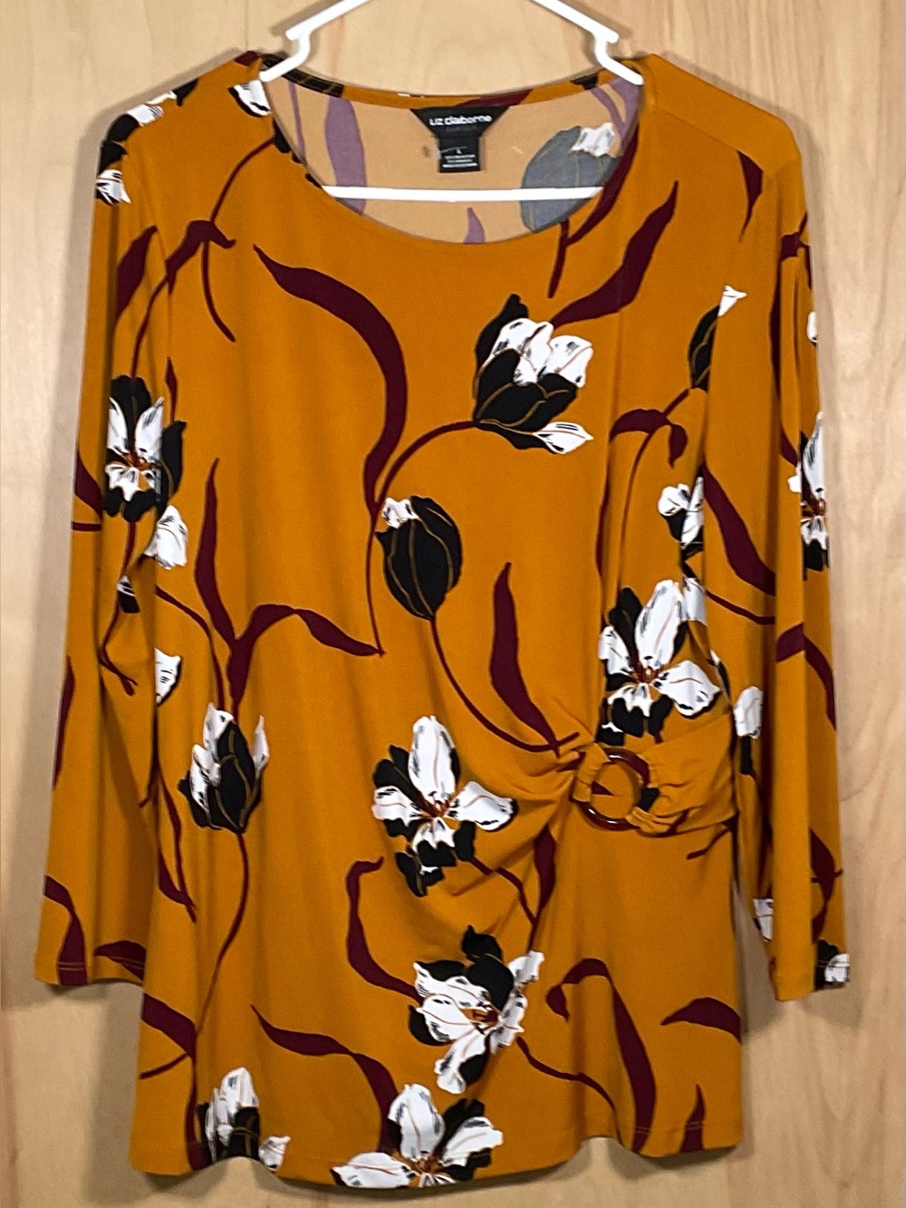 Liz Claiborne Floral Stretch Blouse - Like New